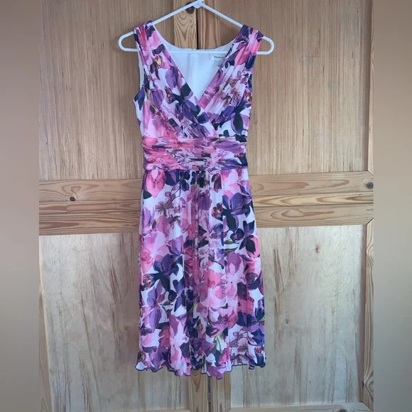 dressbarn purple dress 90s Dressbarn Gray and Lavendar Dress Size S CRITERIA VINTAGE